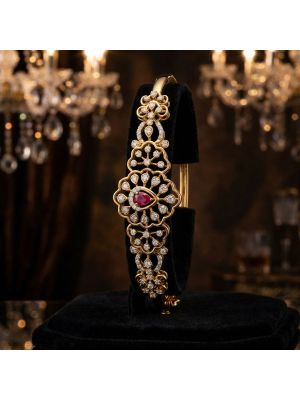 Modern Bridal Floral Diamond Gadi-hover