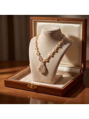 Artistic Diamond Gold Necklace-hover