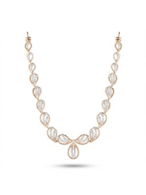 Trendy Rose Gold Diamond Necklace-hover
