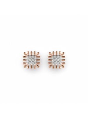 Sunburst Rose Diamond Stud-hover