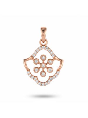 Trendy Floral Rose Diamond Pendant-hover