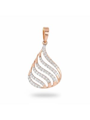 Wave Drop Rose Diamond Pendant-hover
