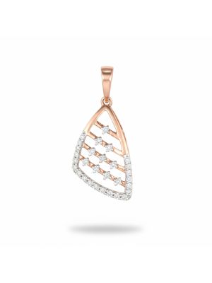 Stylish Lattice Rose Diamond Pendant-hover