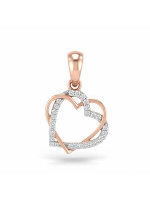 Dual Trap Heartin Rose Diamond Pendant-hover