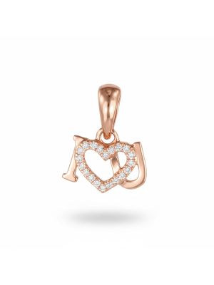 Love Heart Rose Diamond Pendant-hover