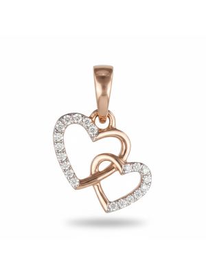 Heart Linked Rose Diamond Pendant-hover