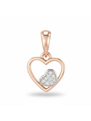 Dual Heart Rose Diamond Pendant-hover