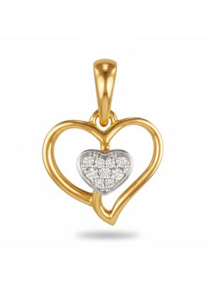 Couple Hearty Gold Diamond Pendant-hover