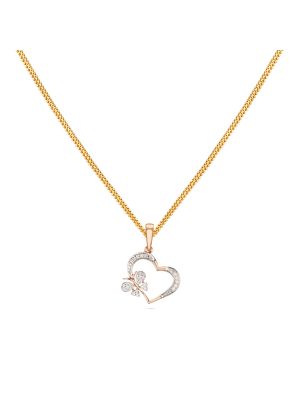 Diamond Butterfly Heart Pendant-hover