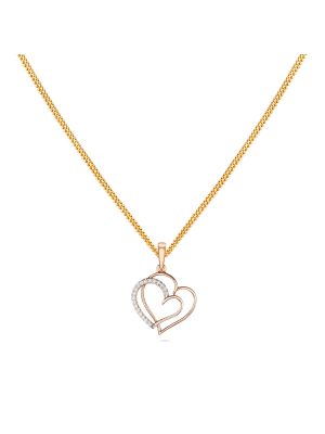 Diamond Accent Double Heart Pendant-hover