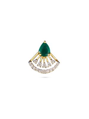 Emerald Fan Drop Earrings-hover