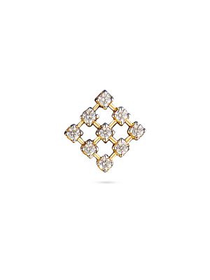 Diamond Grid Stud Earrings-hover