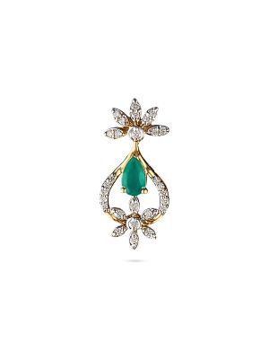 Emerald Bridal Bloom Diamond Earrings-hover