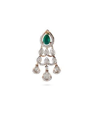 Emerald Teardrop Chandelier Earrings-hover