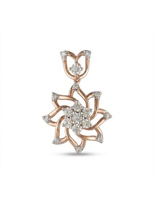 Fancy Floral Rose Gold Diamond Drops-hover