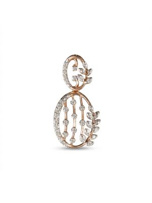 Fancy Floral Rose Gold Diamond Drops-hover