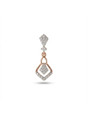Bridal Rose Gold Diamond Drop Earring-hover