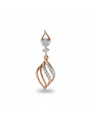 Luxury Rose Gold Curved Sparkle Drop Earrings-hover