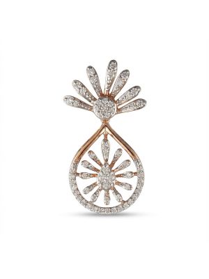 Bridal Rose Gold Diamond Drop Earrings-hover