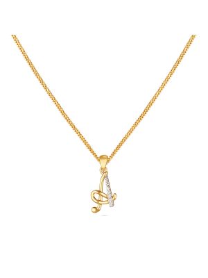 Diamond-Alphabet Gold Pendant -hover