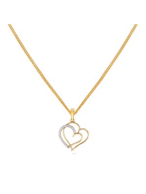 Diamond Fancy Double Heart Pendant-hover