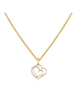 Diamond Fancy Double Heart Pendant-hover