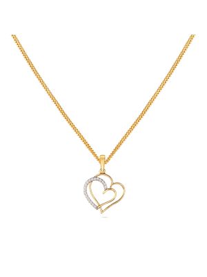 Diamond Fancy Double Heart Pendant-hover