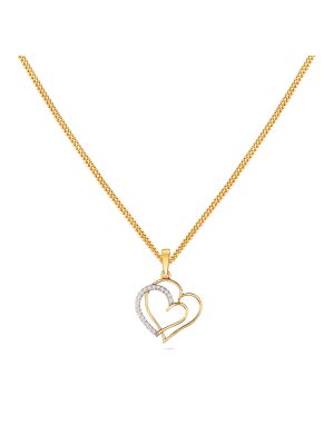 Diamond Fancy Double Heart Pendant-hover