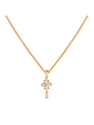 Elegant Floral TearDrop Diamond Pendant-hover