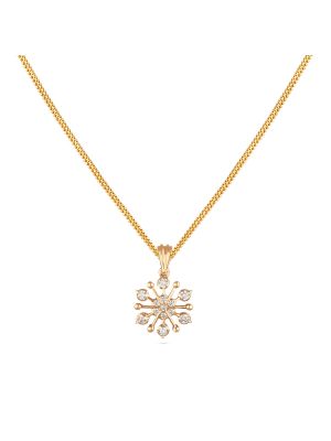 Diamond Snowflake Gold Pendant-hover
