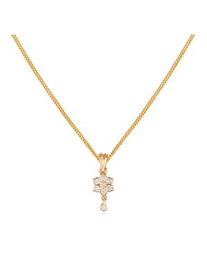 Symmetric Teardrop Diamond Floral Pendant -hover