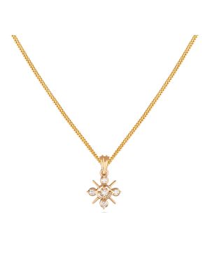 Radiant Cross Gold Diamond Pendant-hover