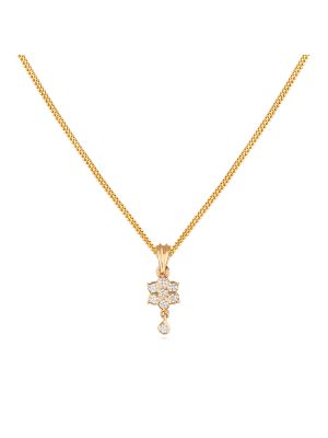 Symmetric Teardrop Diamond Floral Pendant -hover