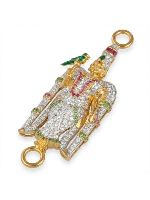 Diamond Meenakshi Mugapu Pendant-hover