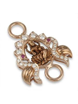 Antique Lakshmi Mugapu Diamond Pendant-hover