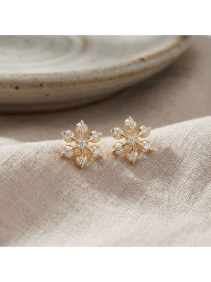 Bridal Floral Diamond Stud-hover