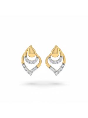 Conch Artistic Gold Diamond Stud-hover
