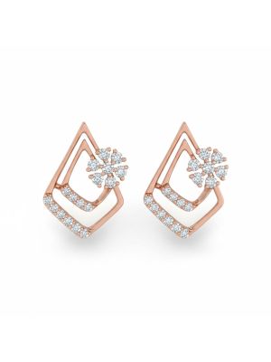Angular Luxe Rose Diamond Stud-hover