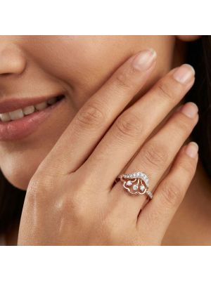 Luxury Leaf Diamond Ring-hover