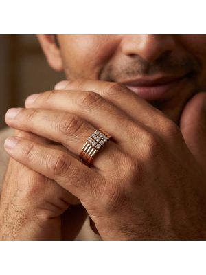 Luxury Bold Rose Gold Diamond Ring-hover