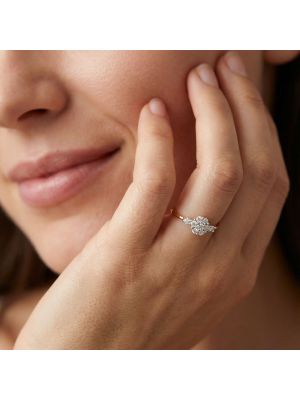 Luxury Floral Band Diamond Ring-hover