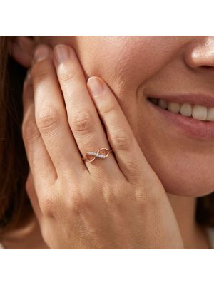 Rose Gold Infinity Diamond Ring-hover