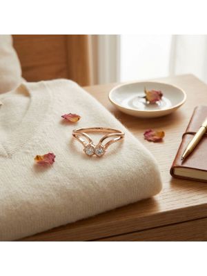 Twin Split-Prong Diamond Ring-hover