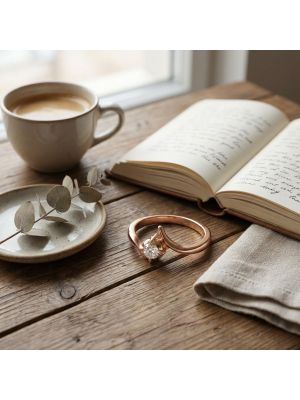 Twist Curve Solitaire Diamond Ring-hover