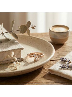 Luxury Twin Drop Diaomnd Ring-hover