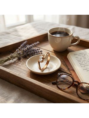 Luxury Curve Diamond Gold Ring-hover