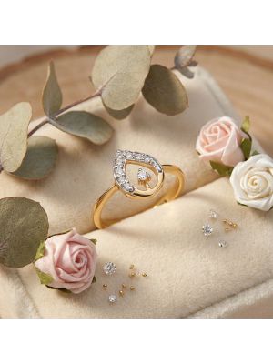 Elegand Drop Curve Diamond Ring-hover