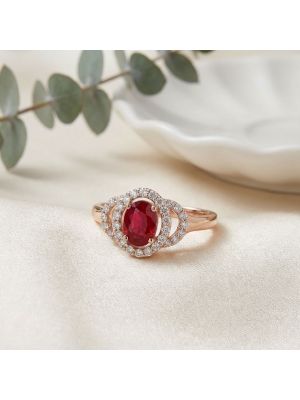 Classical Stone Rose Diamond Ring-hover