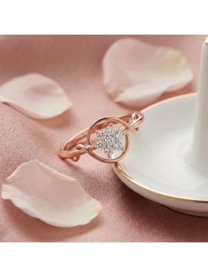 Ornate Bridal Rose Diamond Ring-hover