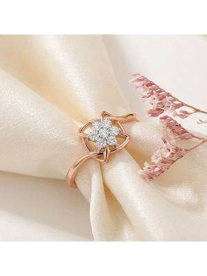 Fancy Flower Rose Diamond Ring-hover